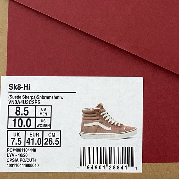 New W/ Box Vans Suede Sherpa Sk8 Hi Shoes - Picture 12 of 12